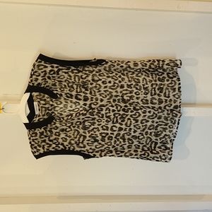 Calvin Klein XL Sheer Leoaprd Blouse